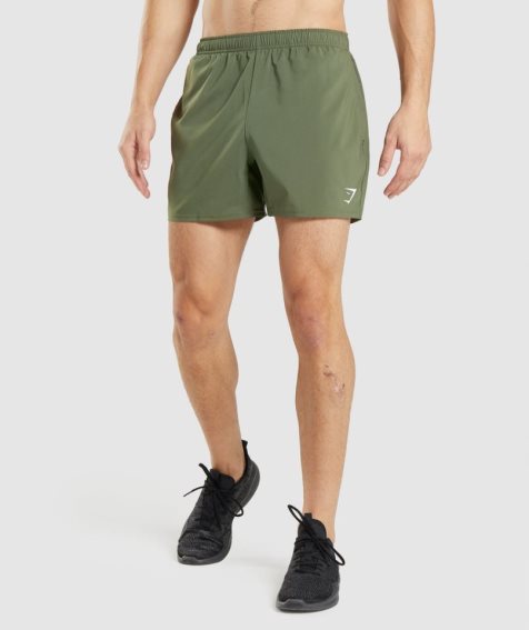 Szorty Gymshark Arrival 5" Męskie Oliwkowe | PL 354OSK